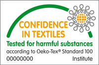 OEKO-TEX logo – tested for harmful substances and certified for human ecological safety