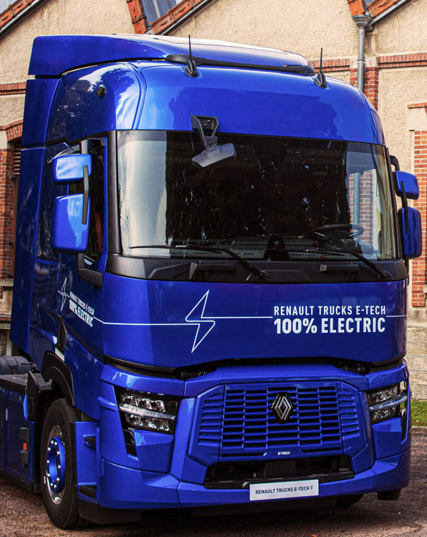 A Renault Truck in dark blue color.